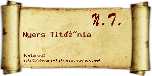 Nyers Titánia névjegykártya